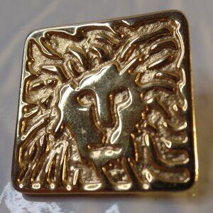 Vintage Goldtone Logo Anne Klein Designer Post  Square Earrings Apx 1" X 1" Pair